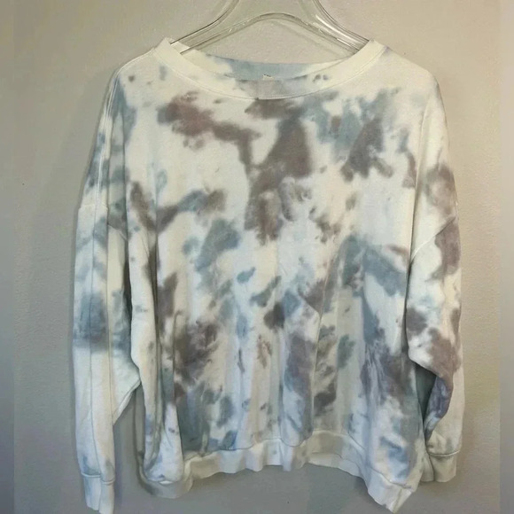 Free People Kelly Washed Sweatshirt and shorts Set Ocean, Size extra small XS - Picture 5 of 14